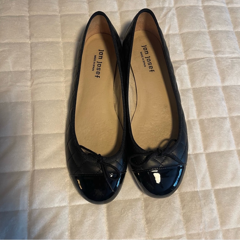 Black Quilted Ballet Flats - Jon Josef - great condition